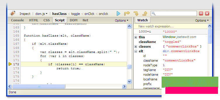 FireBug ����JS���� ����ε���JS